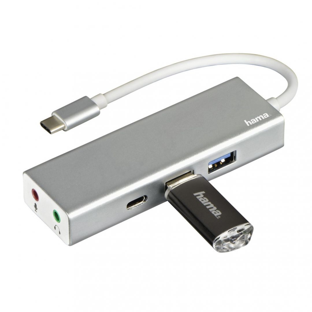 Hama USB 3.1 TYPE-C HUB (2 USB, 1 USB TYPE-C) +3,5" AUDIO