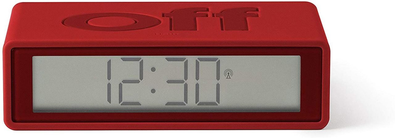 Lexon Flip+ LCD Alarm Clock Rubber Red