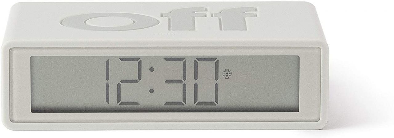 Lexon Flip+ LCD Alarm Clock Rubber White