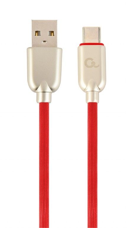 Gembird CC-USB2R-AMCM-1M-R Premium rubber Type-C USB charging and data cable 1m Red