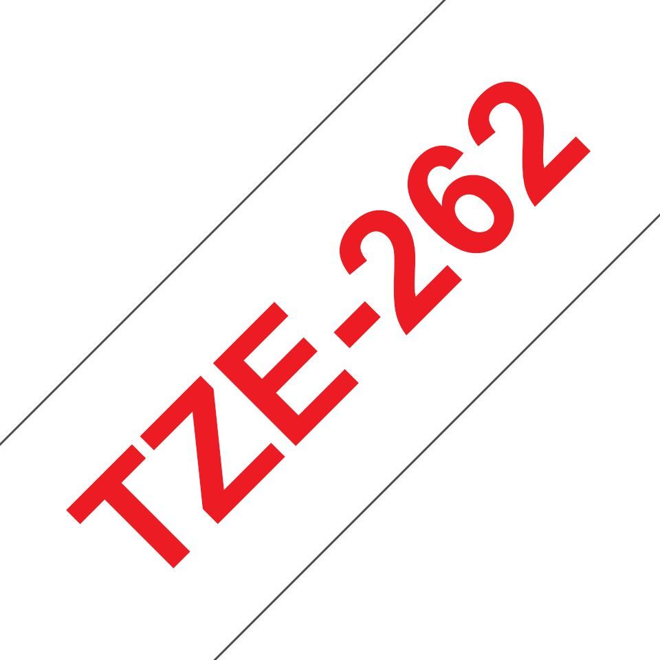Brother TZe-262 laminált P-touch szalag (36mm) Red on White - 8m