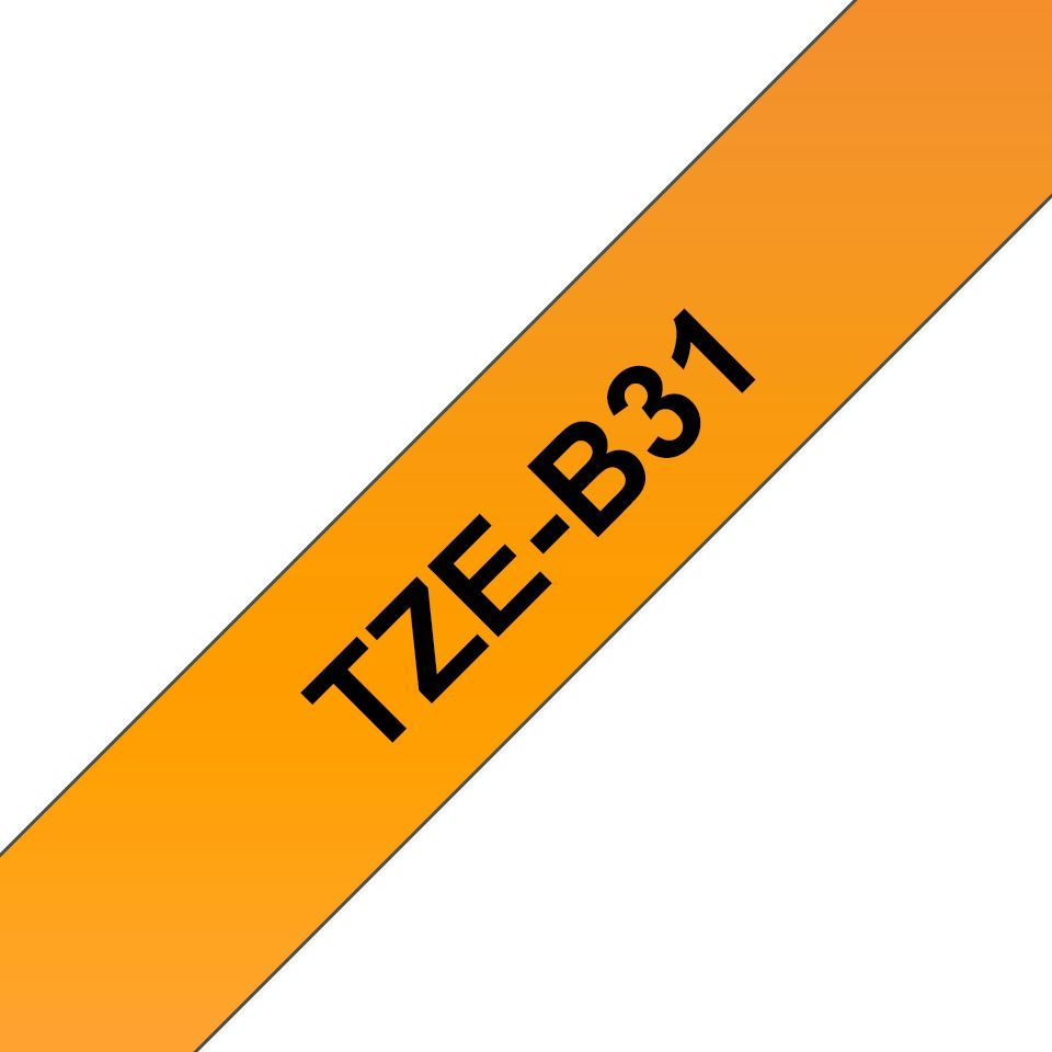 Brother TZE-B31 laminált P-touch szalag (12mm) Black on Flu Orange - 5m