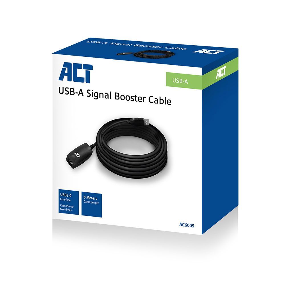 ACT AC6005 USB2.0 Booster 5m Black