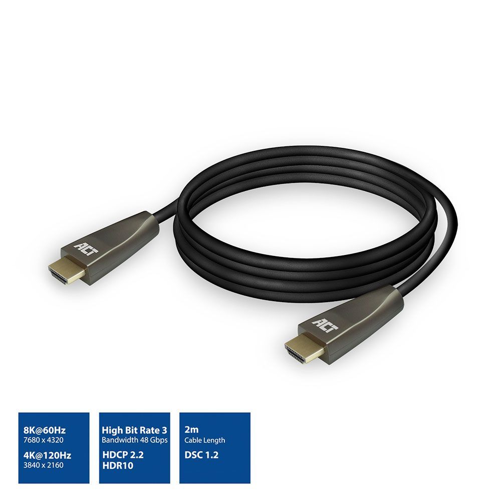 ACT AC3909 HDMI 8K Ultra High Speed cable 2m Black