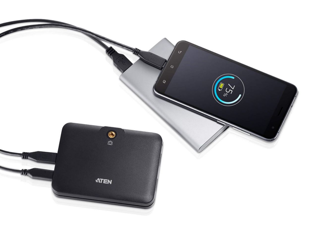 ATEN CAMLIVE+ HDMI to USB-C UVC Video Capture with PD3.0 Power Pass-Through Black