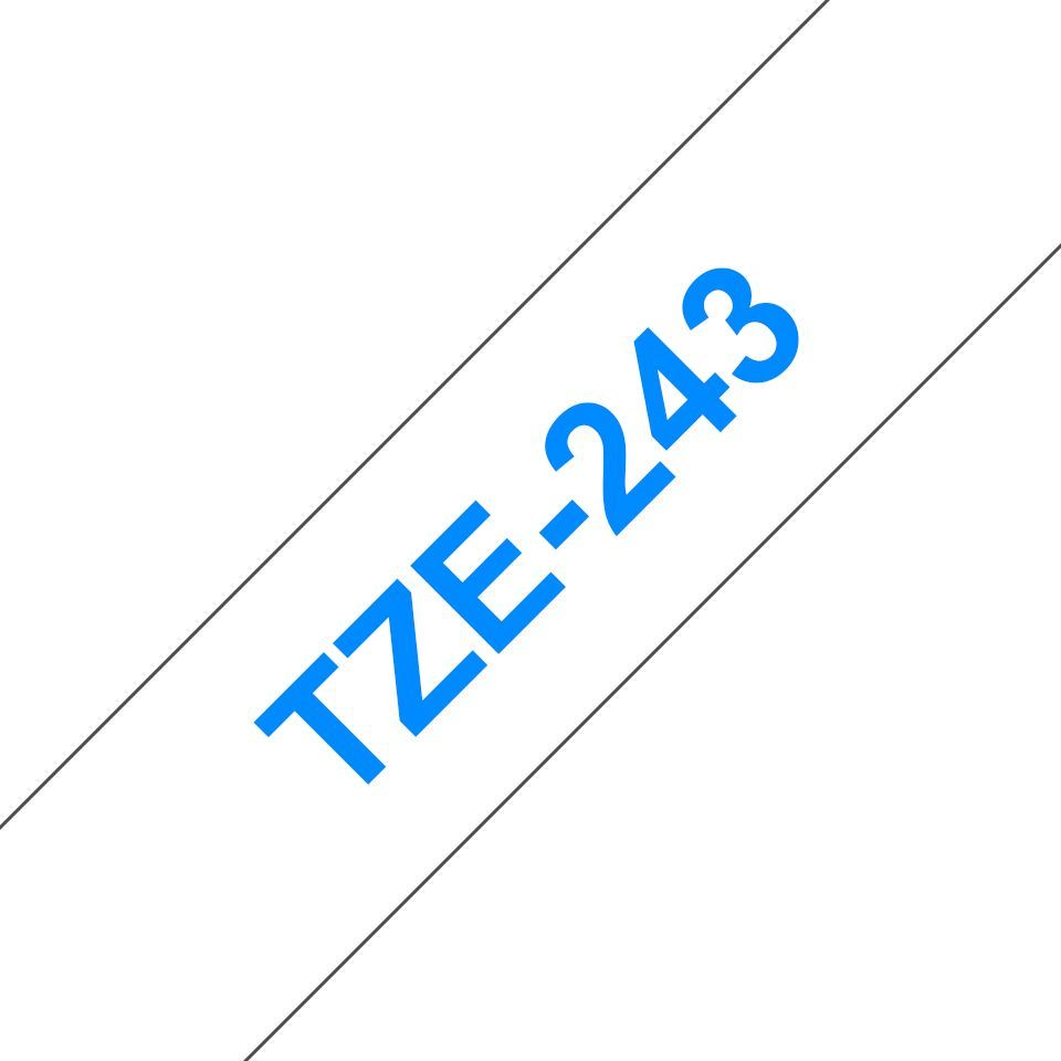 Brother TZe-243 laminált P-touch szalag (18mm) Blue on White - 8m