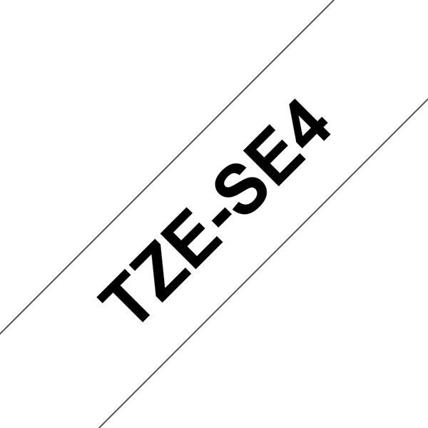 Brother TZE-SE4 Tape Cassette (18mm) Black on White 8m