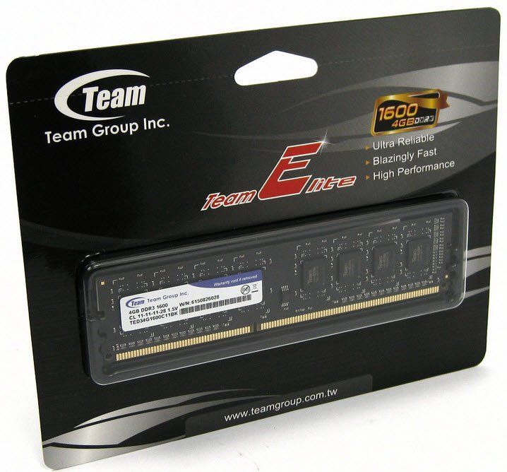 TeamGroup 4GB DDR3 1600MHz Elite