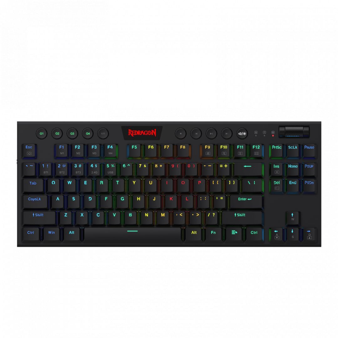 Redragon Horus TKL, wired&2.4G&BT mechanical Keyboard, RGB, brown switch Black HU