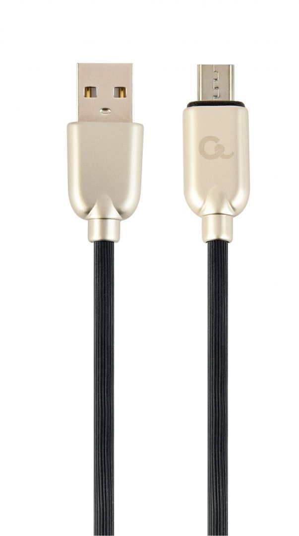 Gembird CC-USB2R-AMmBM-1M microUSB Premium rubber charging and data cable 1m Black