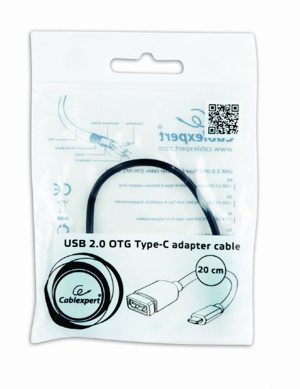 Gembird A-OTG-CMAF2-01 USB2.0 OTG Type-C adapter cable Black