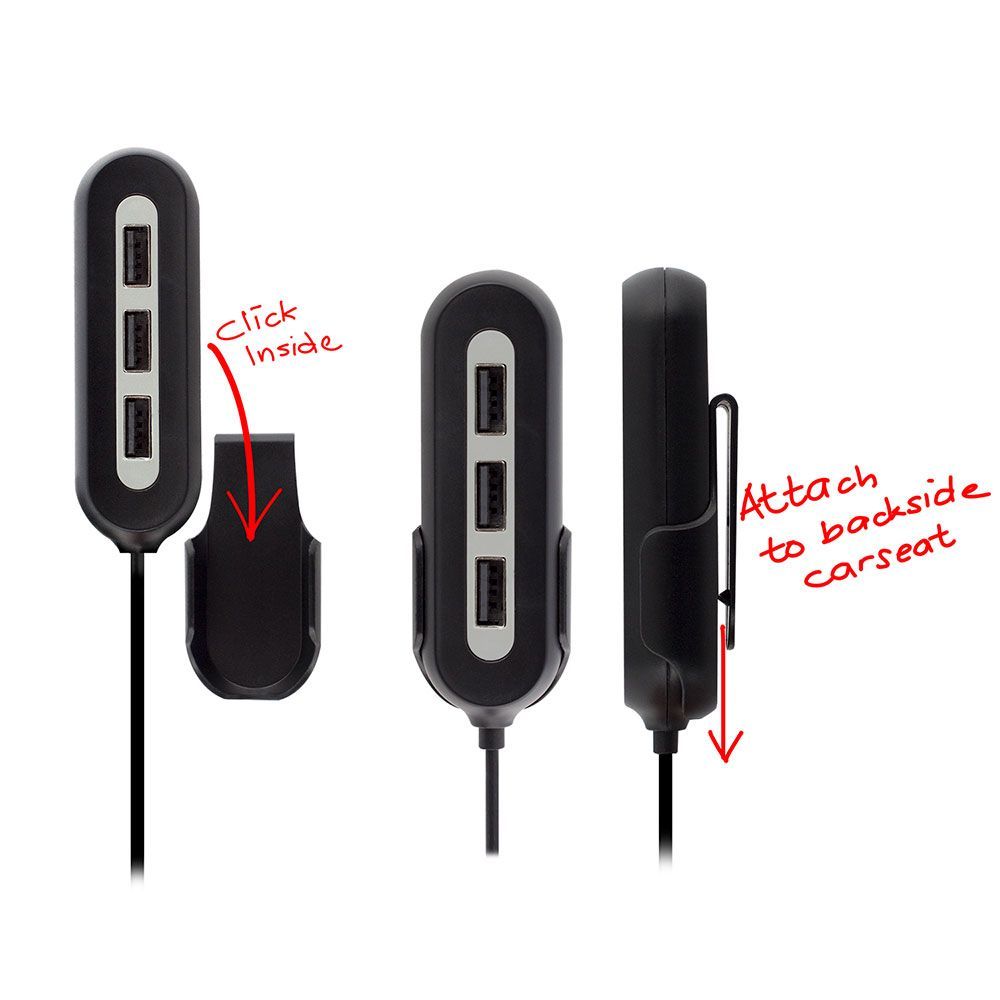 Ewent EW1355 5-Port USB Car charger 10,8A Black
