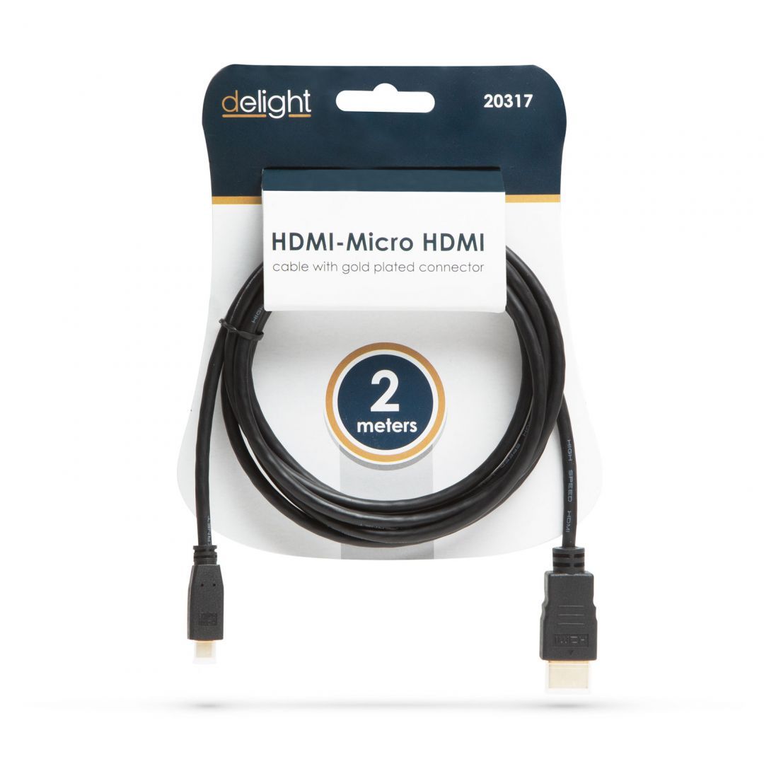 Delight HDMI kábel HDMI M - micro HDMI M 2m Black