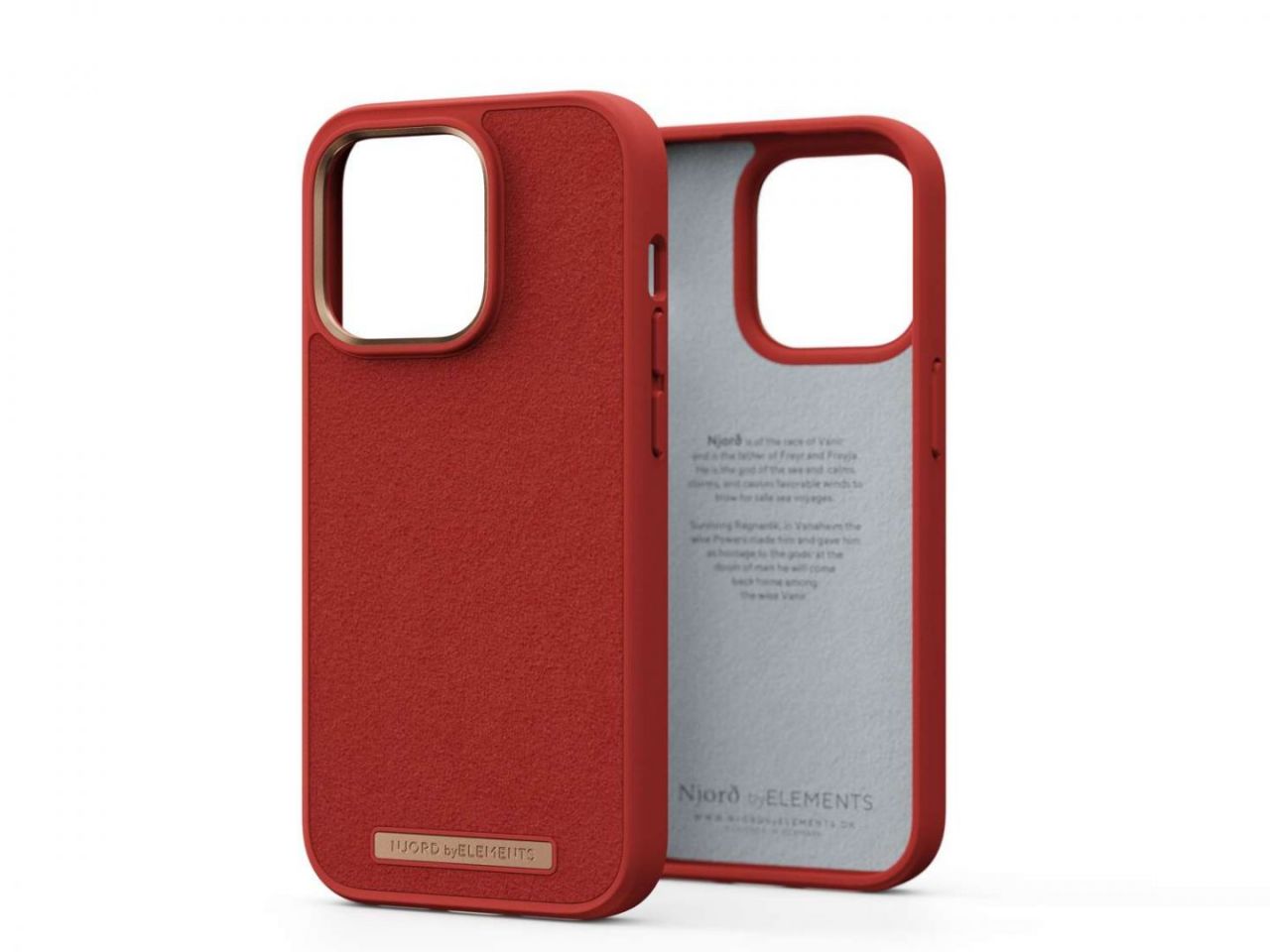 Njord Suede Comfort+ Case iPhone 14 Pro Burnt Orange