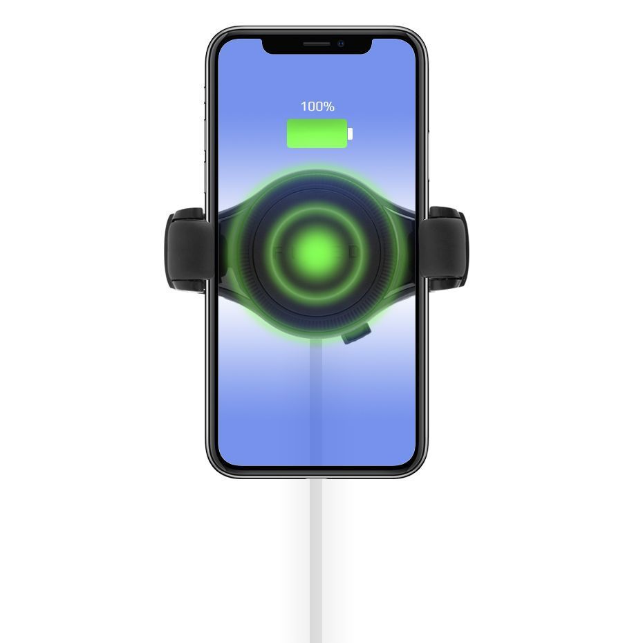 FIXED Universal wireless charging car vent holder Roll, Fekete