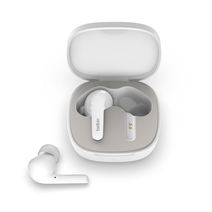 Belkin SoundForm Flow Noise Cancelling Earbuds Headset White