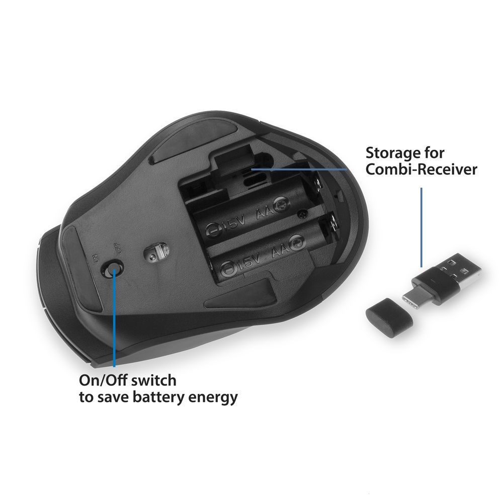 ACT AC5145 Wireless Multi Connect Mouse 2400 DPI Black