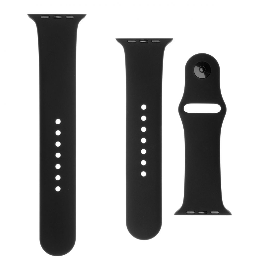FIXED Szilikon strap Apple Watch 42 mm/44 mm Fekete