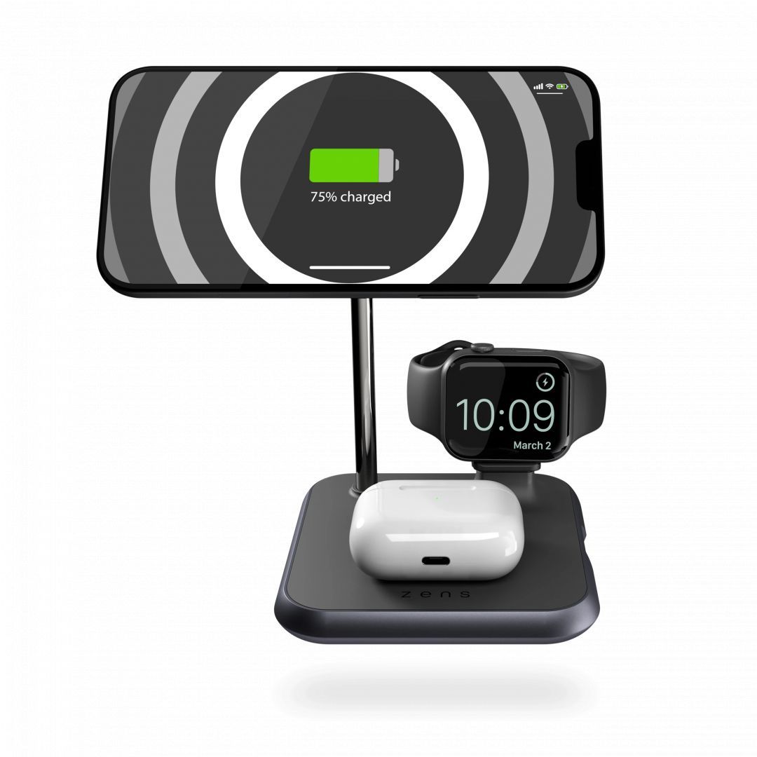 Zens 4-in-1 Magnetic + Watch wireless charger Black