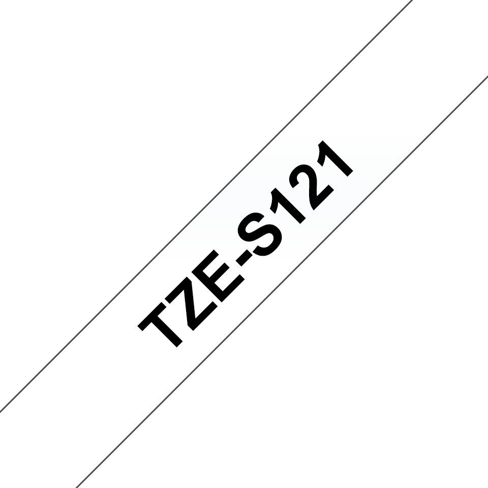 Brother TZE-S121 laminált P-touch szalag (9mm) Black on Clear - 8m