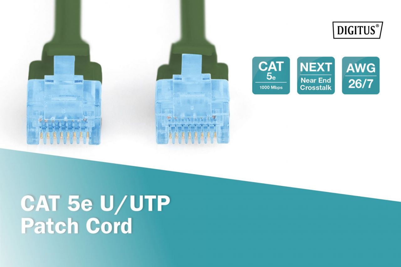 Digitus CAT5e U-UTP Patch Cable 0,5m Green