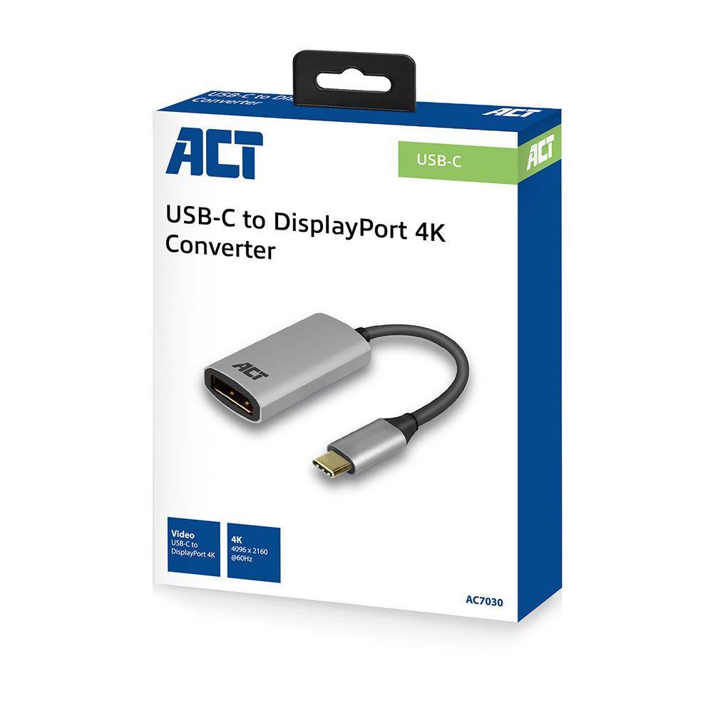 ACT AC7030 USB-C to DisplayPort 4K Silver