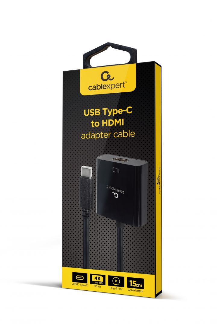 Gembird A-CM-HDMIF-03 USB Type-C to HDMI 4K30Hz adapter cable Black