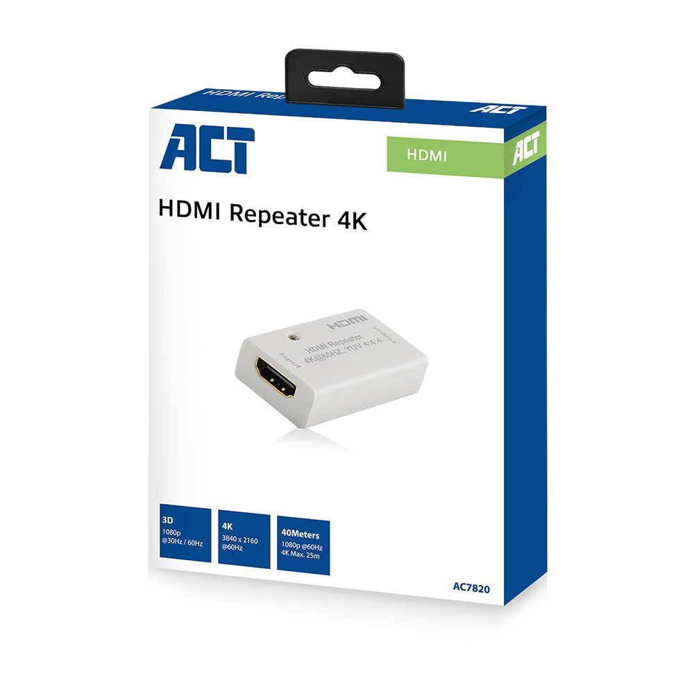 ACT AC7820 HDMI 2.0 Repeater 40m 3D/4K Grey