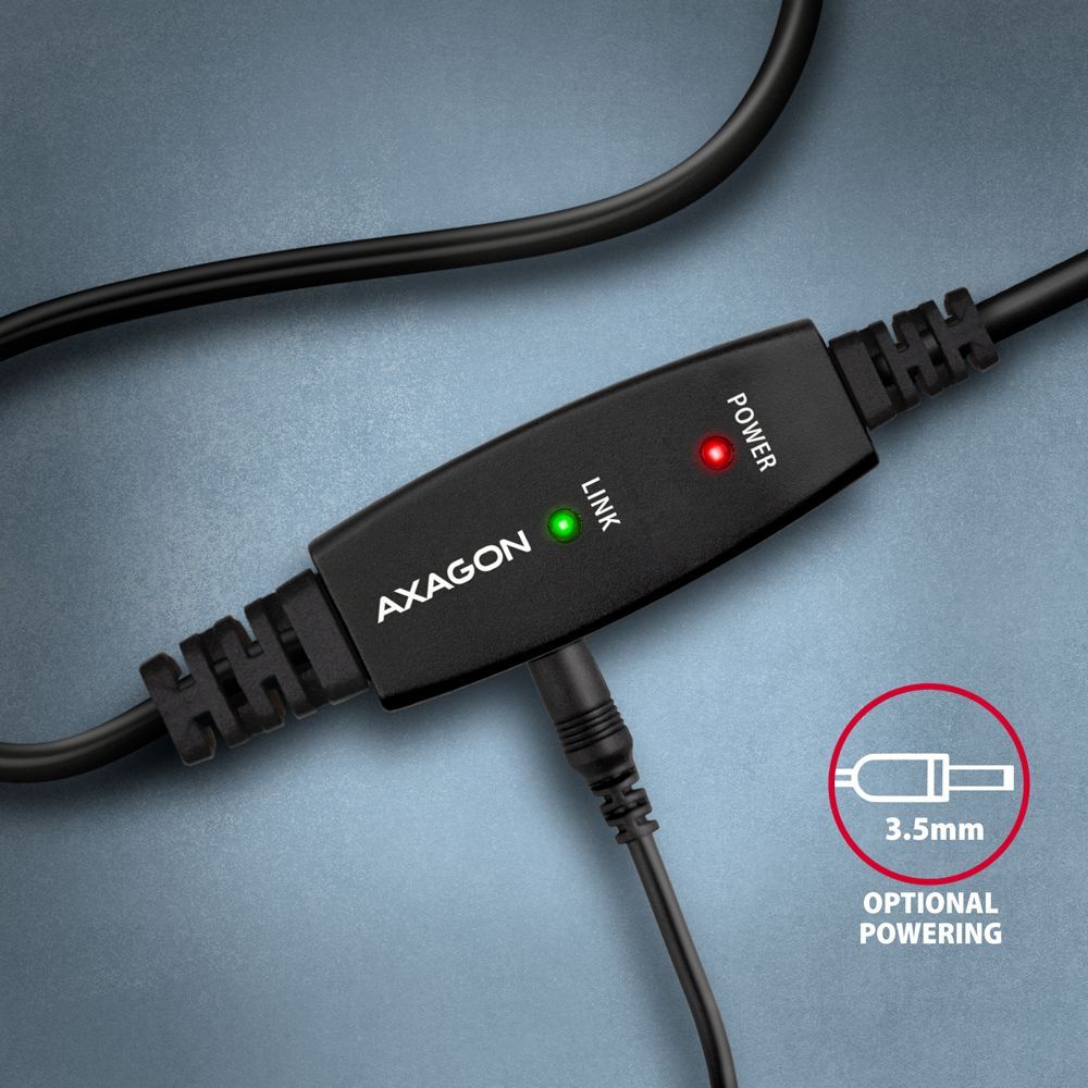 AXAGON ADR-220B USB Repeater Cabel 20m Black