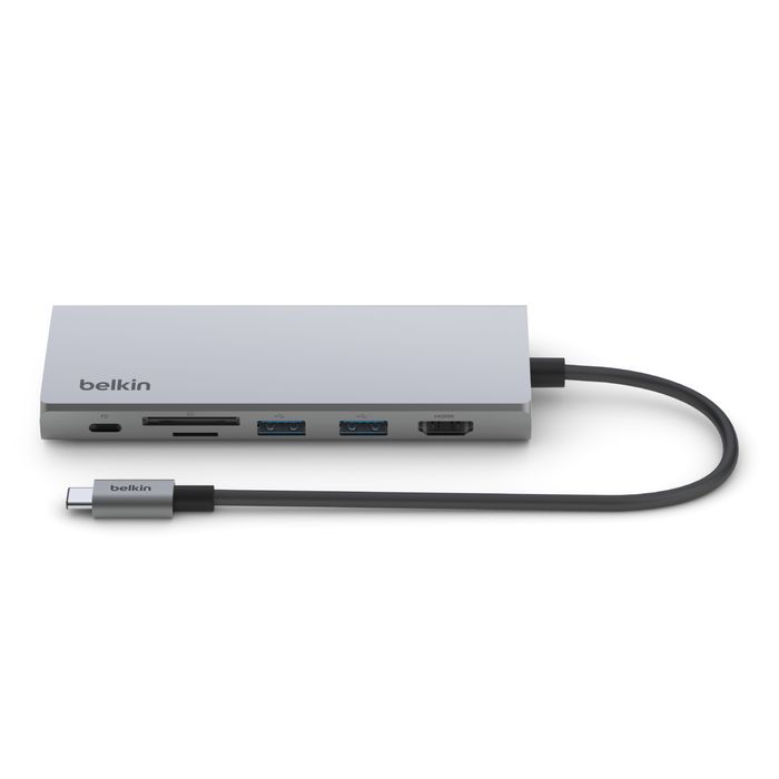 Belkin Connect USB-C 7-in-1 Multiport Adapter Grey