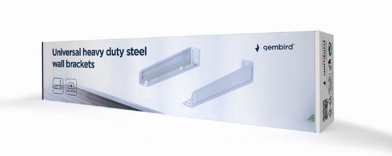 Gembird WM-U35-01-W Universal Heavy Duty Steel Wall Brackets White