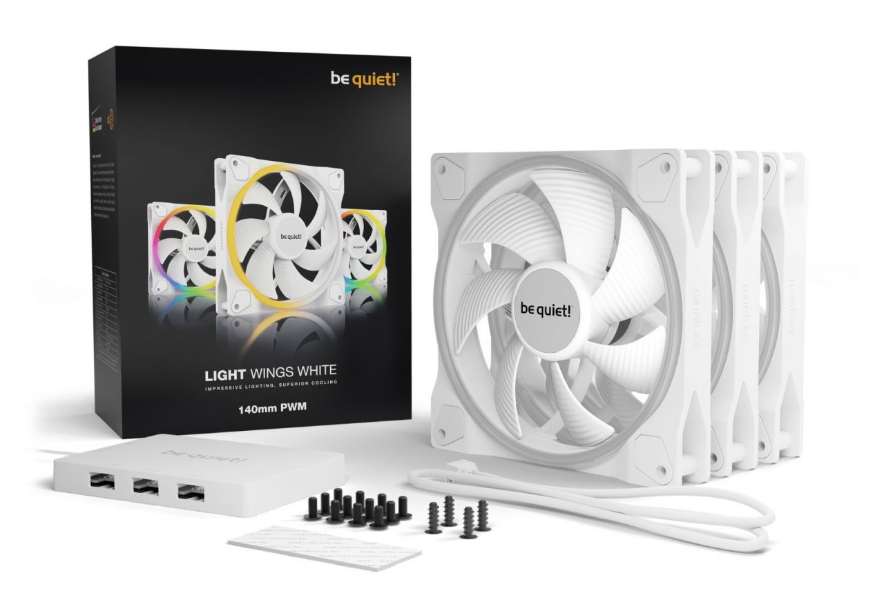 Be quiet! LIGHT WINGS White 140mm PWM Triple Pack