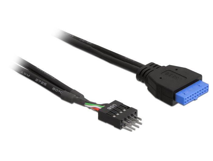 DeLock Cable USB 3.0 pin header female > USB 2.0 pin header male 30cm