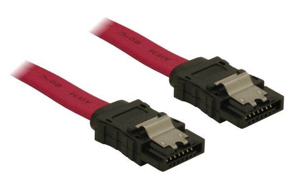 DeLock SATA cable 50cm straight/straight metal Red