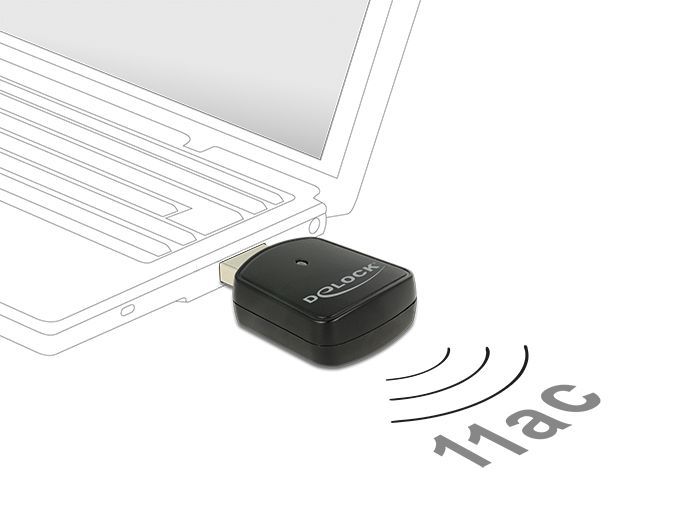 DeLock USB3.0 Dual Band WLAN ac/a/b/g/n Mini Stick 867 + 300 Mbps