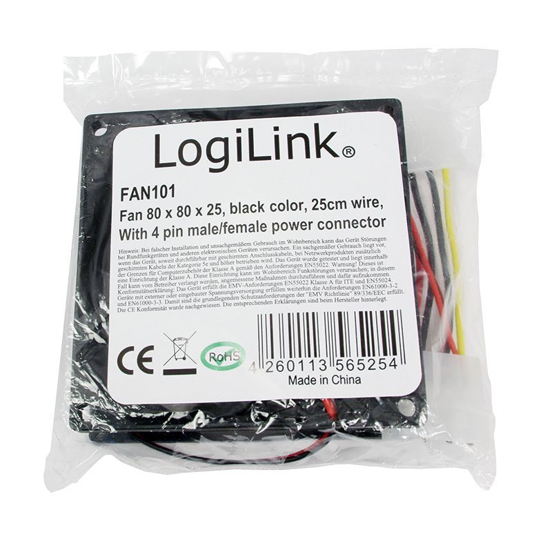 Logilink FAN101 8cm cooler Black
