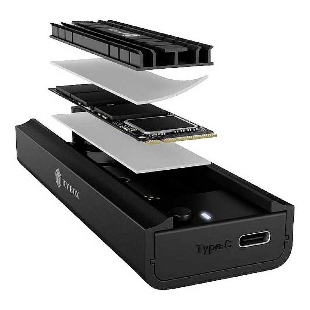 Raidsonic IcyBox IB-180MC-C31 External USB 3.2 enclosure for M.2 NVMe SSD Black