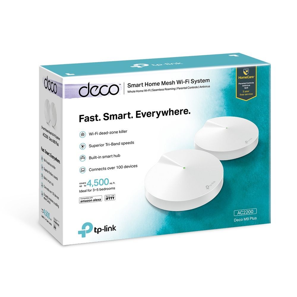 TP-Link Deco M9 Plus AC2200 Smart Home Mesh Wi-Fi System (2 pack)
