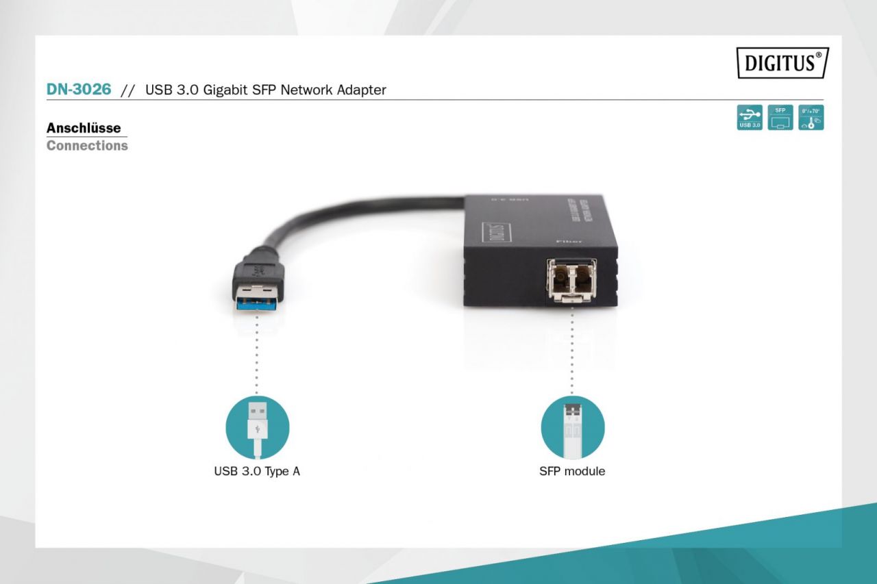 Digitus DN-3026 csatlakozókártya/illesztő Black