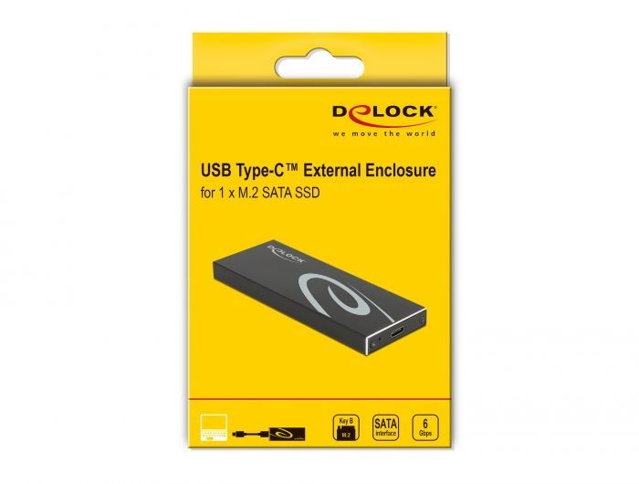 DeLock External Enclosure for M.2 SATA SSD with USB Type-C female