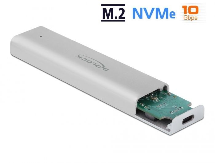DeLock External Enclosure for M.2 NVMe PCIe SSD with SuperSpeed USB 10 Gbps (USB 3.2 Gen 2) USB Type-C female