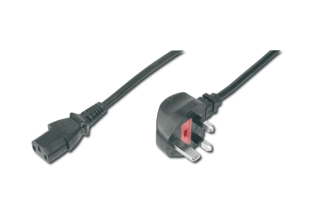 Assmann Power Cord, UK plug, 90° angled - C13 1,8m Black