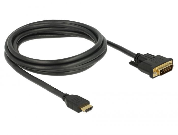 DeLock HDMI to DVI (Dual Link) (24+1) cable bidirectional 2m Black