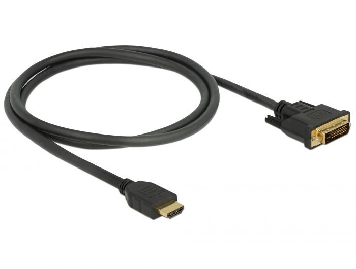 DeLock HDMI to DVI-D (Dual Link) (24+1) cable bidirectional 1m Black