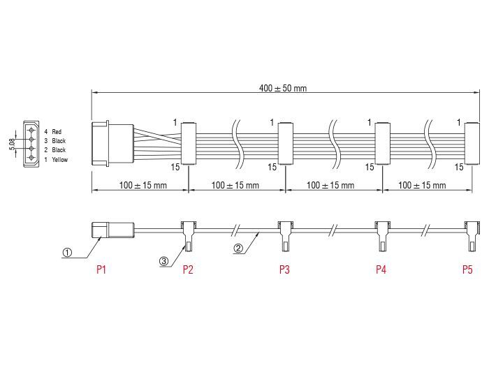 DeLock Power Molex 4 pin plug > 4x SATA 15 pin receptacle cable 0,4m