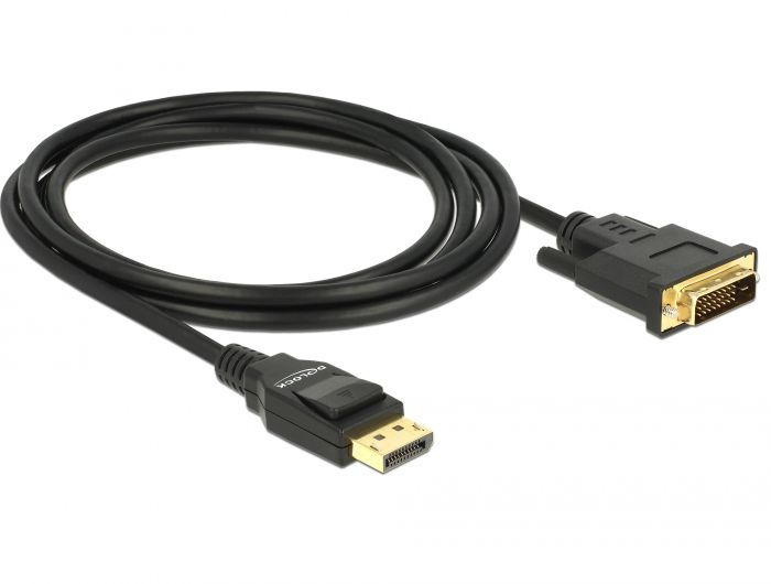 DeLock DisplayPort 1.2 male > DVI 24+1 male passive 2m Cable Black