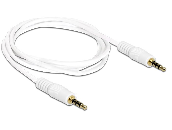 DeLock Cable Stereo Jack 3.5 mm 4 pin male > male 1m White