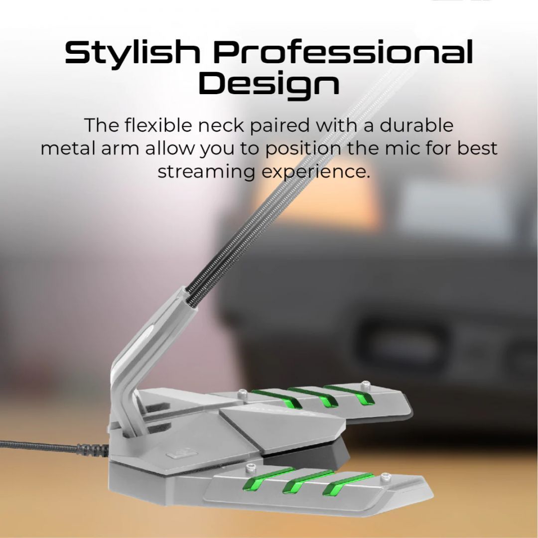 VERTUX Streamer-3 High Intensity Anti-Vibration Gaming Microphone Grey