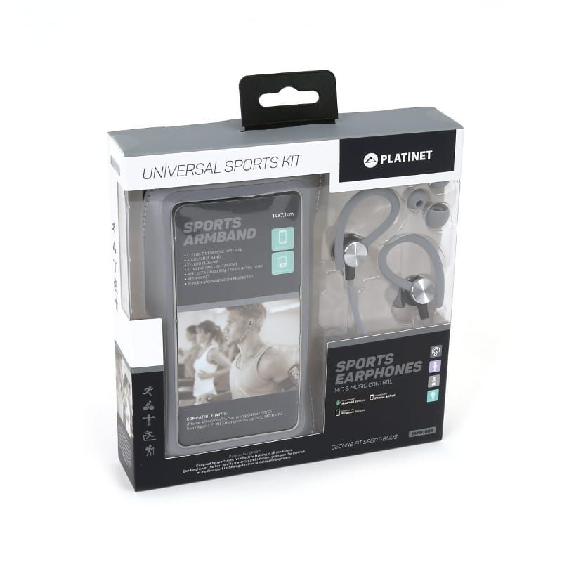 Platinet PM1070GR Sport Headset + Arm Band Grey