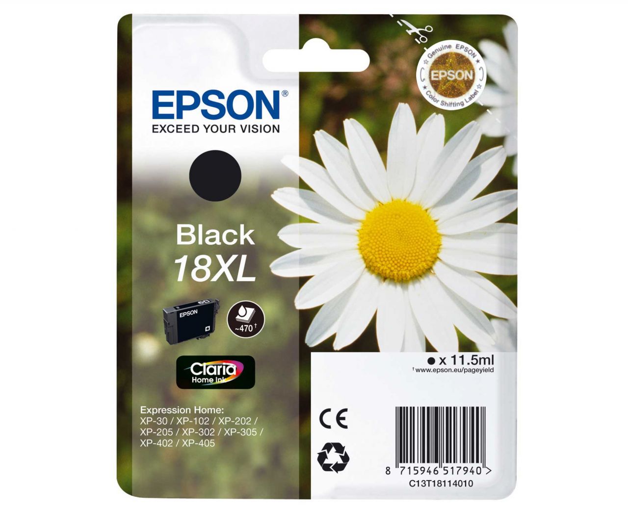 Epson T1811 (18XL) Black tintapatron